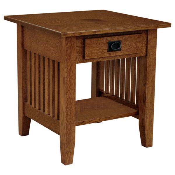 Prairie Mission Amish End Table with Drawer – Foothills Amish Furniture