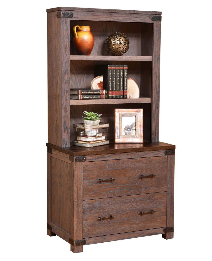 Georgetown Amish Lateral File with Hutch Top - Foothills Amish Furniture
