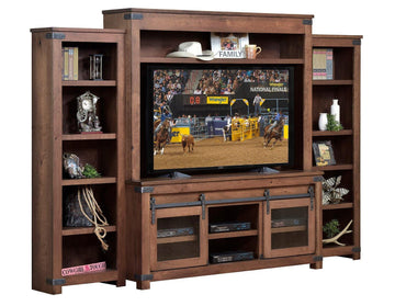 Georgetown Amish Entertainment with Side Bookcases - Foothills Amish Furniture