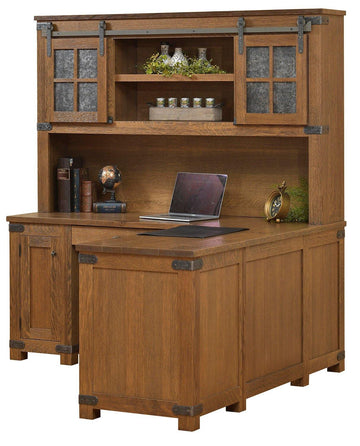 Georgetown Amish Corner Desk with Hutch - Foothills Amish Furniture