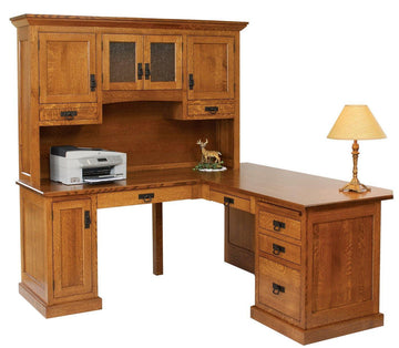 Homestead Amish Corner Desk & Hutch - Foothills Amish Furniture