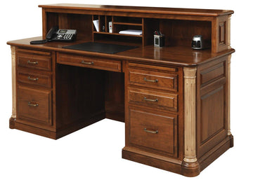 Jefferson Amish Executive Desk with Privacy Cubby - Foothills Amish Furniture