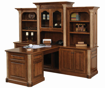 Jefferson Amish Partner Desk & 3-Piece Hutch - Foothills Amish Furniture