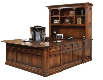 Jefferson Amish U-Shaped Desk & Hutch - Foothills Amish Furniture
