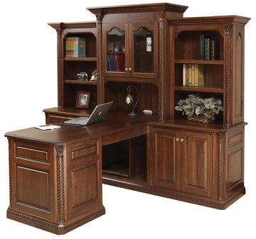 Lexington Amish Partner Desk & 3-Piece Hutch - Foothills Amish Furniture