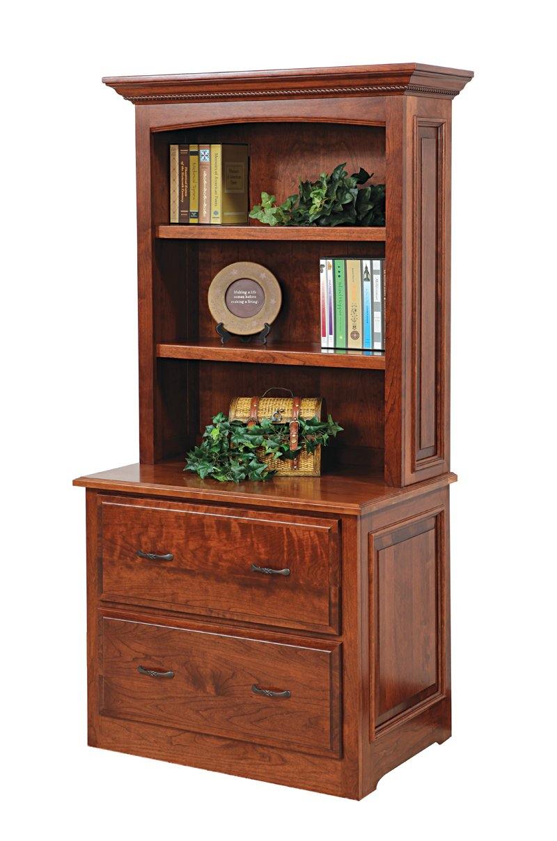 Liberty Amish Lateral File & Hutch - Foothills Amish Furniture