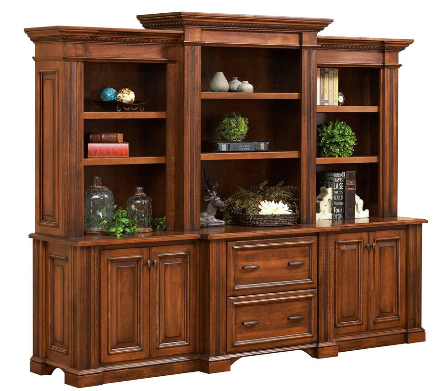 Lincoln Amish Credenza & 3-Piece Hutch - Foothills Amish Furniture