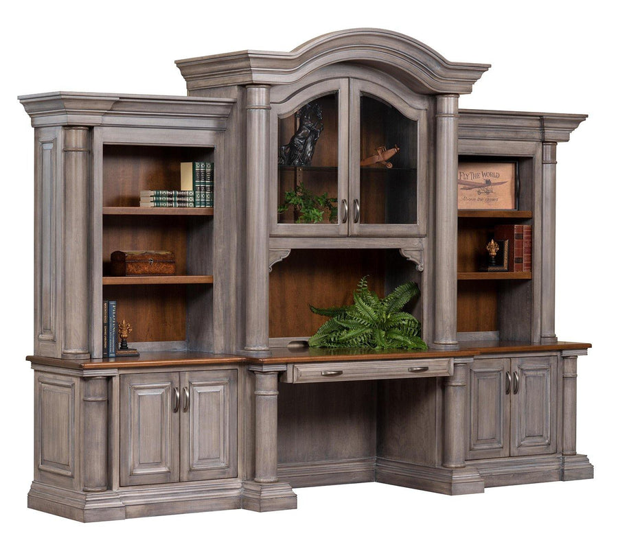 Paris Amish Desk with 3-Piece Hutch - Foothills Amish Furniture