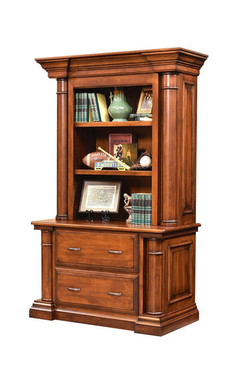 Paris Amish Lateral File Cabinet & Hutch - Foothills Amish Furniture