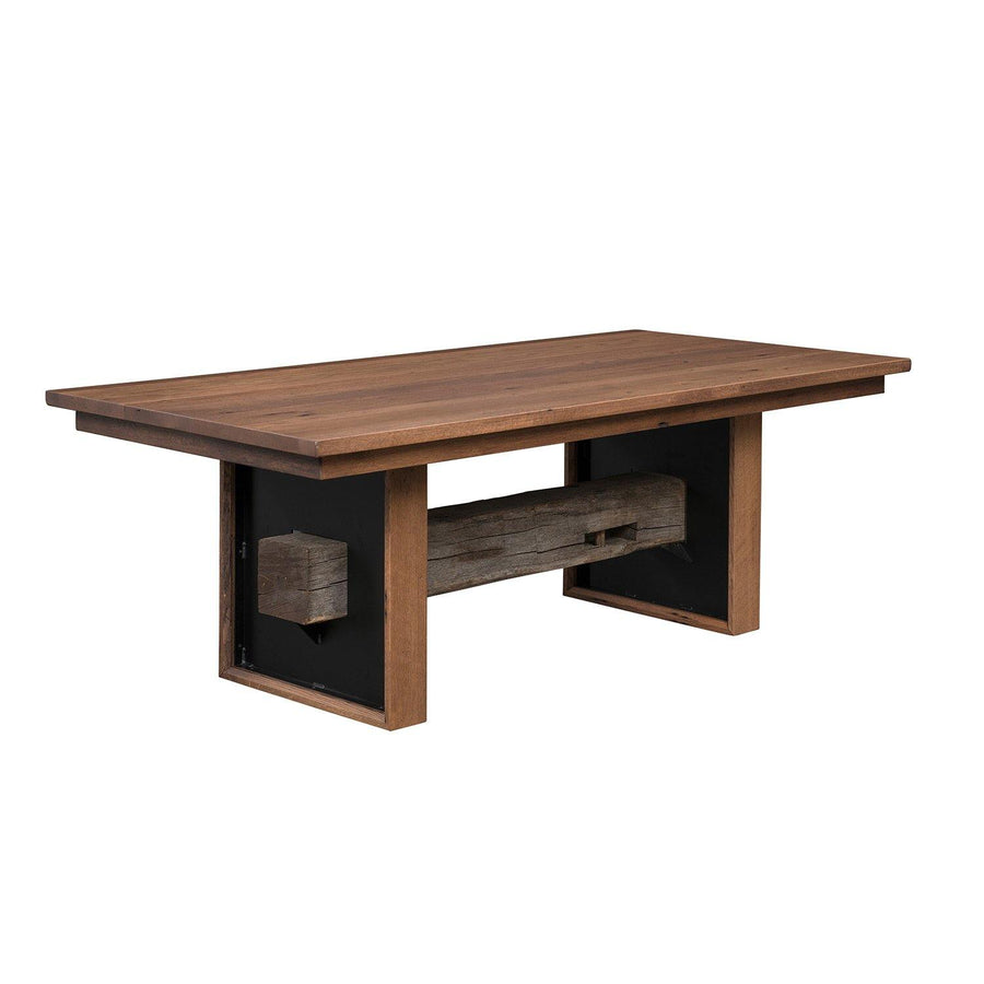 Amish Reclaimed Barnwood 1869 Solid Top Dining Table - Foothills Amish Furniture