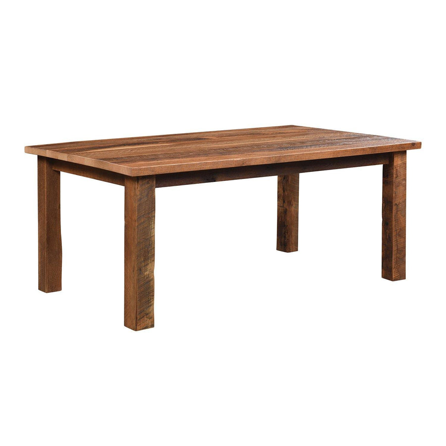 Almanzo Amish Solid Top Reclaimed Wood Dining Table - Foothills Amish Furniture