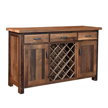 Almanzo Wine Amish Reclaimed Wood Server - Foothills Amish Furniture