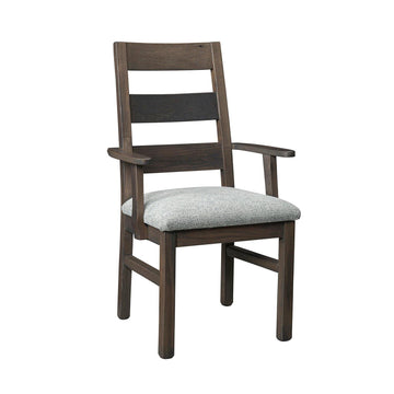 Brighthouse Amish Reclaimed Arm Chair with Upholstered Seat - Foothills Amish Furniture