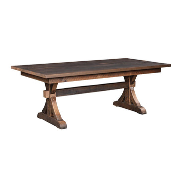 Bristol Amish Solid Top Reclaimed Wood Dining Table - Foothills Amish Furniture