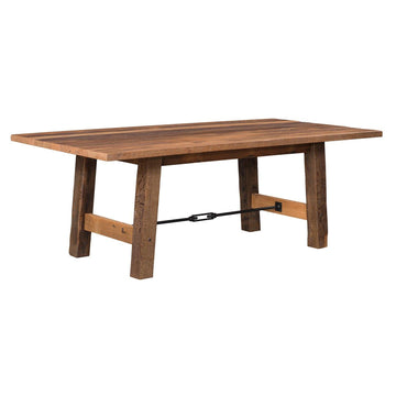 Cleveland Amish Solid Top Reclaimed Wood Dining Table - Foothills Amish Furniture