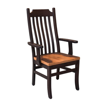 Croft Amish Reclaimed Wood Arm Chair (Onyx) - Foothills Amish Furniture