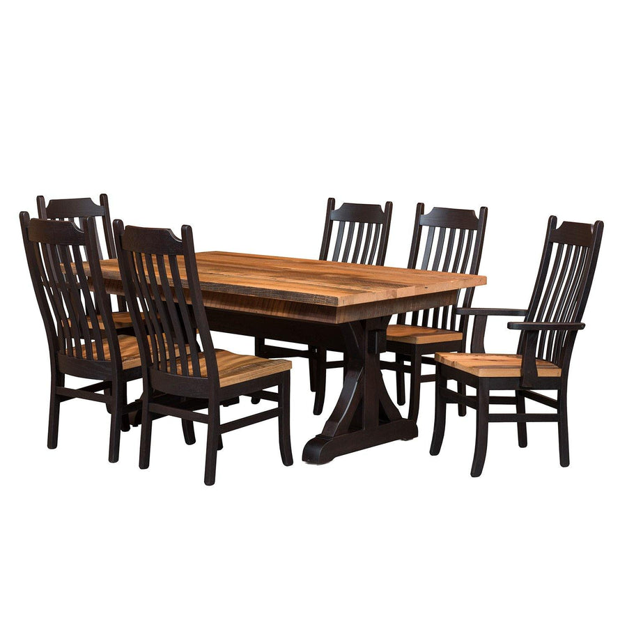 Croft Amish Solid Top Reclaimed Wood Dining Table - Foothills Amish Furniture