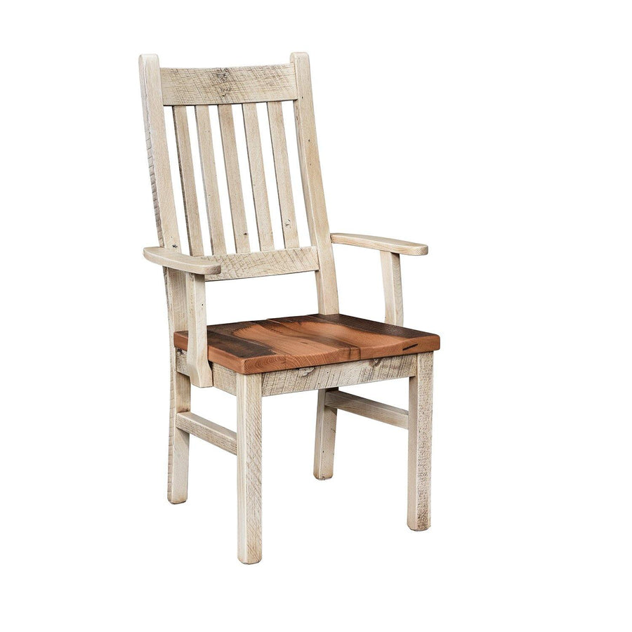 Urban Farmhouse Amish Reclaimed Wood Arm Chair - Foothills Amish Furniture