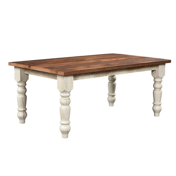 Urban Farmhouse Amish Solid Top Reclaimed Wood Dining Table - Foothills Amish Furniture