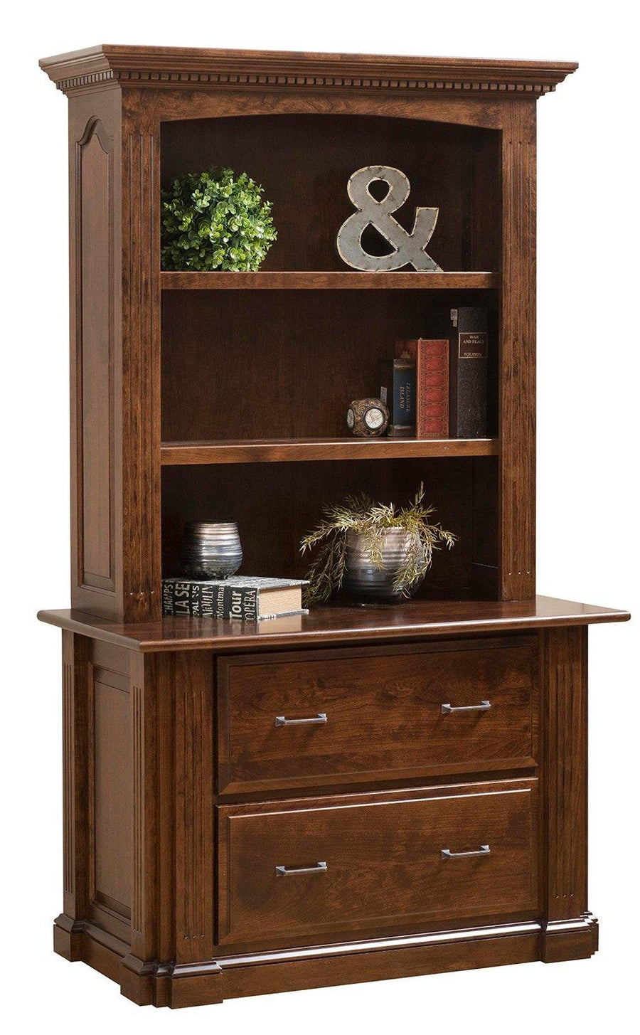 Signature Amish Lateral File & Hutch - Foothills Amish Furniture