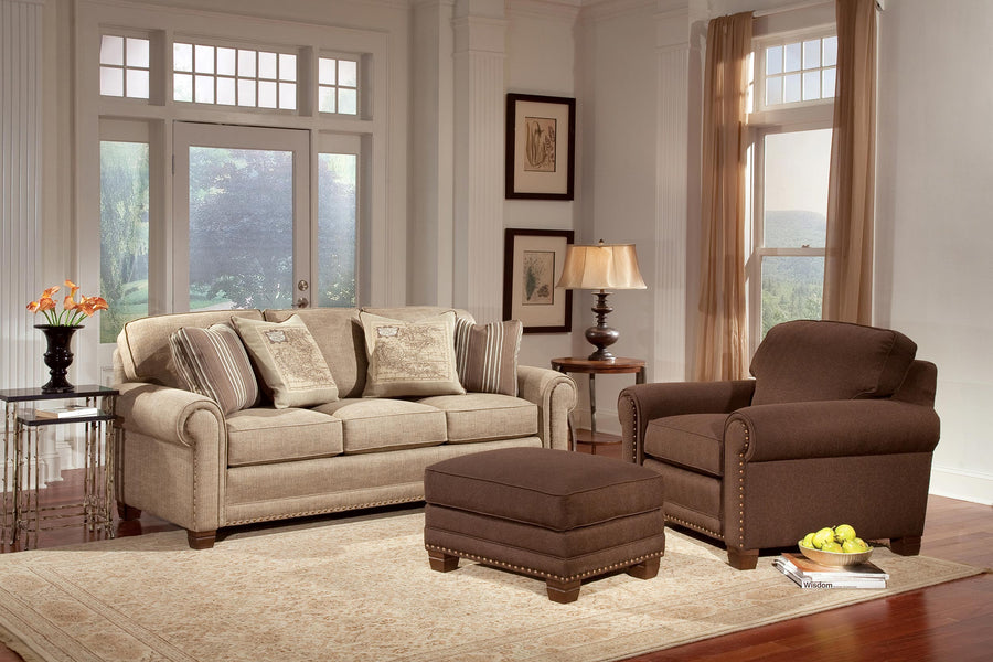 Smith Brothers 393-A Fabric Sofa, Chair & Ottoman - Foothills Amish Furniture