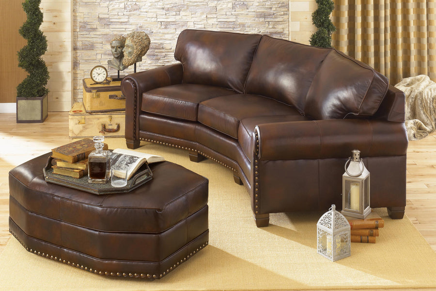 Smith Brothers 393-F Leather Conversation Sofa - Foothills Amish Furniture