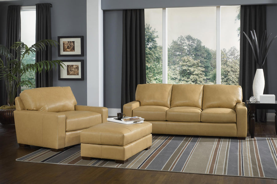 Smith Brothers 8231-A Leather Fabric Sofa, Chair & Ottoman - Foothills Amish Furniture